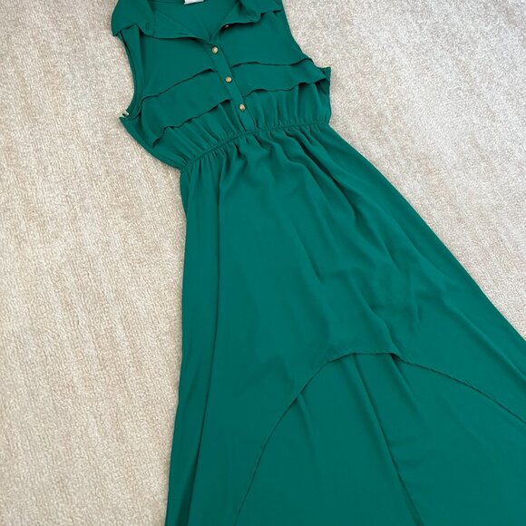 Jella Couture Green Boho Summer Hilo Sleeveless Maxi Dress S - Picture 3 of 11